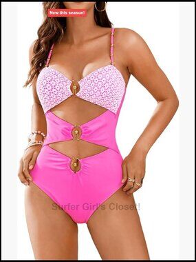 Cutout Monokini Boho Ruched One Piece Cheeky Swimsuit Pool Party Women